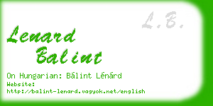 lenard balint business card