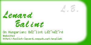 lenard balint business card